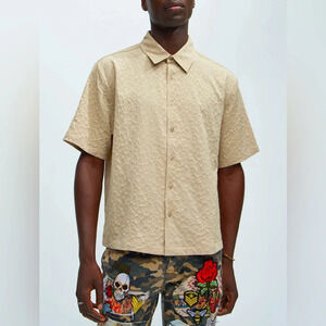 NWT Mens Atkinson Jacquard Shirt - Tan Sz XL